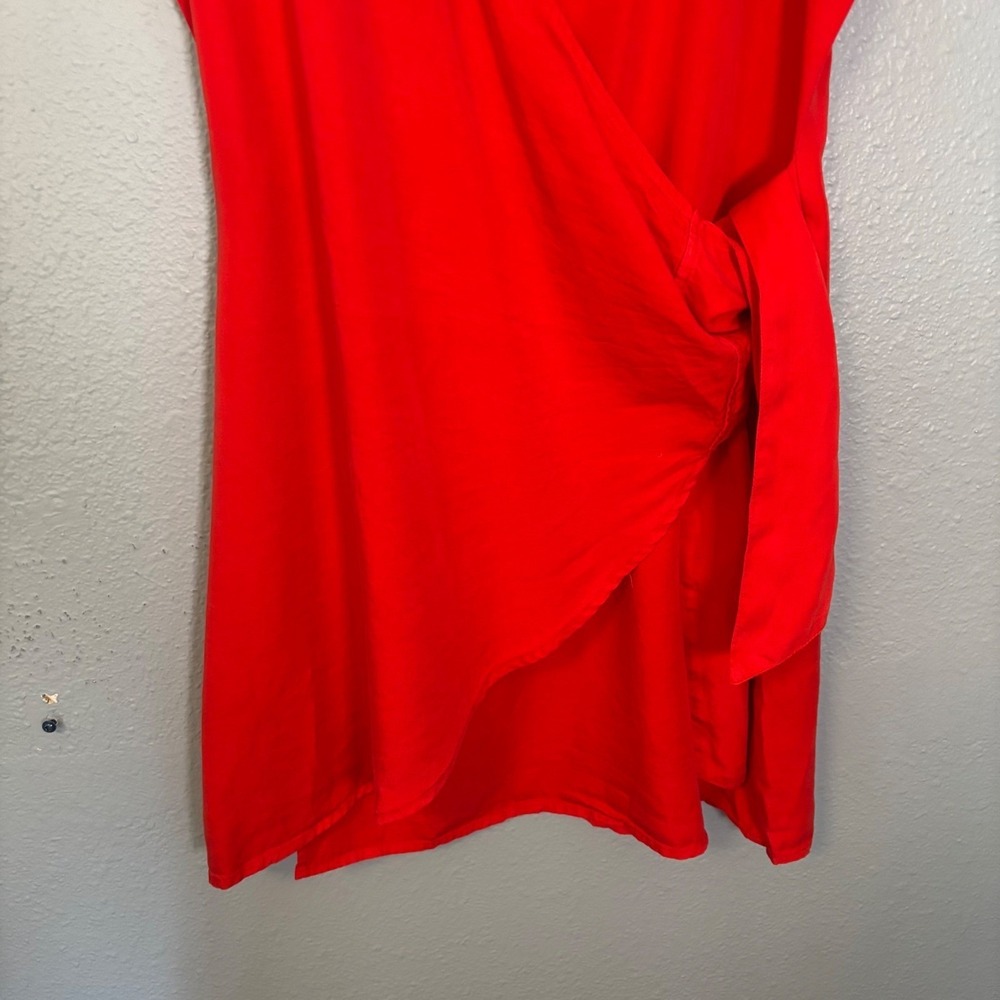 NWT Anthropologie Amadi Red Short Sleeve Wrap Mini Dress Size XS Beach Preppy - Picture 6 of 12